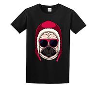 HONGZHENBAO Funny Pug Dog T-Shirt Mens Black Unisex Tees Shirt 3XL