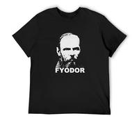 HONGZHENBAO Fyodor Dostoyevsky Crime and Punishment Russian The Idiot Writer T-Shirt Mens Black Unisex Tees Shirt L
