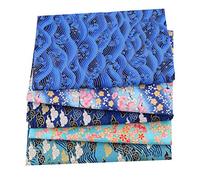 Hongzhi 5 piezas de tela de algodón de estilo japonés de 20 × 25 cm - Tela de algodón con patrón - DIY Floral tela Patchwork - Fat Quarters - Paquetes de tela de acolchado para manualidades, costura