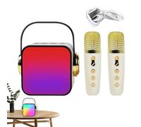 Honhoha Altavoz inalámbrico del Karaoke, máquina inalámbrica del Karaoke - Reproductor de Karaoke para Cantar con micrófo inalámbricos - Micrófonos inalámbricos con Luces de Fiesta, Altavoz para