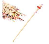 Honhoha Cuchara para Orejas Linda, Cuchara para Orejas de Madera, Kit de eliminación de cera de oídos de 100 piezas, Lindas cucharas para orejas con cabeza de muñeca, kit de eliminación de cerumen,