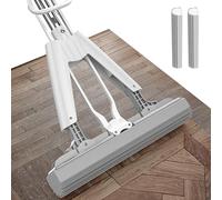 Honhoha Fregona Portátil, Fregona Plegable con Rodillo de Esponja | Trapeador con Rodillo Súper Absorbente, Herramienta de Limpieza en Seco y Húmedo, Trapeador Plegable, Blanco