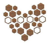 Honhoha Hexágono De Madera para Pared - Kit de decoración de Madera Hexagonal para decoración de Pared de 27 Piezas,Decoración de Pared Hexagonal de Madera para Navidad, Bodas, Posavasos, Pintura,