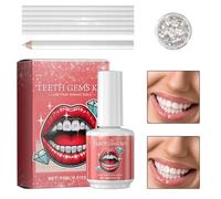 Honhoha Juego de dientes con gemas de colores, juego de gemas para dientes con pegamento, Decoración del kit de dientes, Conjunto de decoraciones desmontables de moda para dientes para hombres,