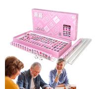 Honhoha Juego de Juego de Mahjong de Viaje, Juego de Mahjong, Juego de Mesa Familiar Mahjong para Adultos, Azulejos Tradicionales Chinos de Mahjong al Aire Libre, Dormitorio, Juego de Viaje
