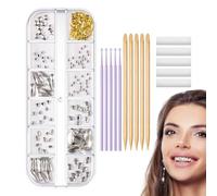 Honhoha Kit de gemas para dientes, cristales de gemas para dientes,Gemas de joyería para dientes de moda | Gemas reflectantes en múltiples formas para decoración de dientes, sonrisas deslumbrantes