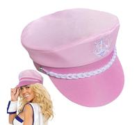 Honhoha Sombrero de capitán para mujer, sombrero de capitán de barco | Gorra de marinero ajustable con temática náutica | Sombrero de yate para barco, accesorio de fiesta de disfraces de la marina