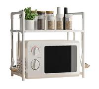 Honhoha Soporte Para Microondas De Cocina | Estante Para Microondas Con Ganchos - Estante Ampliado Doble Altura Para Máquina De Pan, Especias Y Organización En Cocina, Despensa, Garaje O Baño