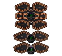 Honhoha Tónico Muscular - Cinturón Abdominal de 6 Modos y 19 Niveles con 10 Almohadillas de Gel Gratis - Estimulador eléctrico de Abdominales para Hombres, estimulador Muscular Flexible con cinturón