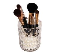 Honhoha Vasos de Maquillaje para brochas - Taza organizadora de brochas cosméticas - Encimera Transparente del sostenedor de la Pluma de la Caja de Almacenamiento del Cepillo del Maquillaje