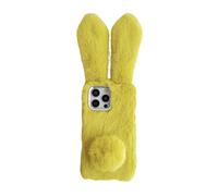HONHULEE Funda protectora para Xiaomi Redmi A3 / A3x de felpa mullida de conejo, cálida y bonita funda de piel sintética con orejas de conejo, parte trasera de silicona, a prueba de golpes, color