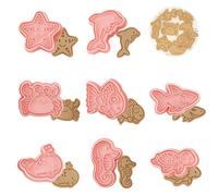 Honicemar Moldes Para Galletas 8 Piezas Moldes Galletas Animales, 3D Cortadores Galletas Plástico, Para Cookie Dulces Decoración de Pasteles