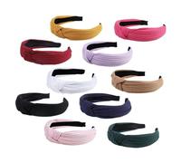 HONITANO 10 piezas Diademas Anudadas de Algodón Elástico Bandas de Cabello Cómodas y Transpirables para Mujer Accesorios Prácticos para Peinados Diarios