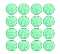 HONITANO 100 Monedas Piratas de Juguete Color Verde Trébol Plástico Resistente Set de 100 Piezas para Fiestas Temáticas Búsqueda del Tesoro y Decoración de Halloween