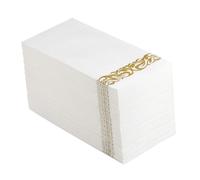 HONITANO 100 Piezas Servilletas Desechables Doradas Toallas para Invitados Gruesas y Plegadas para Baño Cocina Restaurantes y Fiestas Elegantes