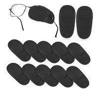 HONITANO 12 piezas Parches Oculares No Tejidos para Gafas Unidades Medianas Negras Entrenamiento para Ojo Perezoso y Cirugía Cómodos y Transpirables para Adultos