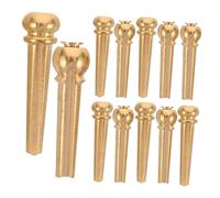 HONITANO 12 Piezas Pins Puente Guitarra Acústica Latón Redondo Estabilidad Mejorada Sostenido Compatibles para Reemplazo Cuerdas Uso Estudio y Escenario