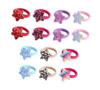 HONITANO 14 piezas Coleteros con Lentejuelas Degradadas Estrellas Bandas Elásticas Suaves para Cabello Accesorios para Mujeres y Niñas para Coleta y Moños Colores Surtidos