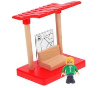 HONITANO 1juego Vías De Tren De Madera Estación Miniatura para Juguete Educativo De Construcción y Escenificación De Incluye Personajes Aleatorios para Desarrollo Infantil