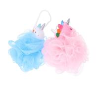 HONITANO 2 Bolas de Baño de Pe Suaves Diseño de Unicornio para Niños Esponjas Jabonosas Exfoliantes para Limpieza Corporal y Baño Doméstico