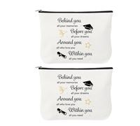 HONITANO 2 Bolsas de Maquillaje con Frases Inspiradoras para Adolescentes, graduación. Bolsa de cosméticos con Frases positivas, Ideal para la Escuela o el Bolso, 22,5 x 15 x