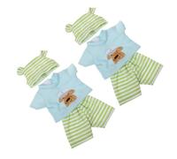 HONITANO 2 Juegos Conjunto de Algodón Rayas con Sombrero y Pantalones Accesorios de Vestuario para Imitación y Armario de Casa de Muñecas