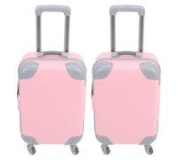HONITANO 2 Mini Maletas de Viaje de plástico para Baby Shower, decoración de Bodas, Bolsos de muñeca, Caja de Almacenamiento de Equipaje, Mini Maleta, Caja de Rosa