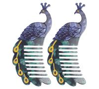 HONITANO 2 peines para mujer: peine de acetato para peinar el cabello, accesorio para recogidos con forma de pavo real de dibujos animados para peinado de moños.