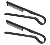 HONITANO 2 Peines Pelo Negro de Abs Diseño en Forma de V, Herramienta Rápida para Peinar y Proteger Manos, Adecuado para Uso Profesional en Peluquería