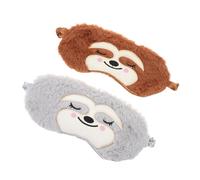 HONITANO 2 piezas Antifaz Felpa Doble Bloqueo Luz Ajustable Diseño Animal Cómodo para Dormir Viaje Oficina