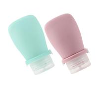 HONITANO 2 piezas Botellas de Viaje con Silicona Antifugas Compactas y Reutilizables para Loción Champú y Crema Contenedores Portátiles para Mujeres