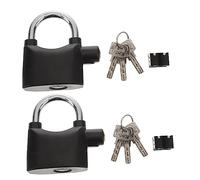HONITANO 2 piezas Candado Antirrobo con Alarma para Bicicleta y Moto U Lock Exterior Resistente con Llaves Alta para Puertas Ventanas y Contenedores de Negro