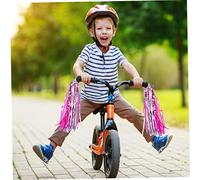 HONITANO 2 Piezas Cintas de Colores para Manillar de Bicicleta Infantil Borlas Decorativas Brillantes para Bicicletas Scooters y Triciclos Accesorio Duradero y Fácil de Instalar