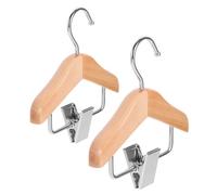 HONITANO 2 Piezas Mini Perchas de Madera para Muñecas Unidades Colgadores Delicados y Resistentes para Ropa de Muñeca Accesorios para Armario de Casa