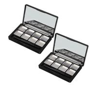 HONITANO 2 Piezas Paleta de Sombras y Labiales Compartimentos Reutilizable con Espejo y Pincel Compacto Organizador Duradero para Maquillaje Portátil
