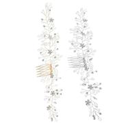 HONITANO 2 Piezas Rhinestone Bridal Hair Combs Alloy Sparkly Flower Wedding Accessories Adjustable Fit Elegant Headpiece For Bridesmaids And Women