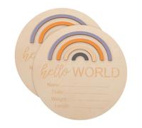 HONITANO 2 piezas Tarjetas de Mensuales para Bebés de Madera Natural Carteles Decorativos y Prop de Foto para Anuncio de Nacido Regalo Original para Madres y Sesiones Fotográficas