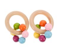 HONITANO 2 Sonajeros de Mano para Ñiño en Varios Colores, Material Compuesto, Juguetes Sensoriales para Estimular Tacto y Ritmo Musical