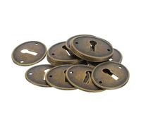 HONITANO 20 Piezas de Cubiertas Ovaladas para Cerraduras de Cajones Placas Decorativas de Metal en Bronce Envejecido Insertos Vintage para Muebles Protección para Tocadores y Cajas de