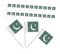 HONITANO 200 Piezas Banderas Palillos de Dientes Pakistán Mini Banderas Pequeñas para Decoración de Fiestas Cócteles Postres Aperitivos
