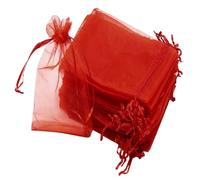HONITANO 200 Piezas Bolsas de Organza Rojo Bolsas de Regalo con Cierre de Cordón para Joyería Dulces y Favor de Boda para Viaje y Fiesta