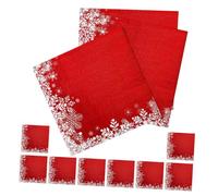 HONITANO 20hojas Servilletas Navideñas De Papel Desechables Unidades Copos Rojos Para Decoración De Mesa De Invierno Fiestas Navideñas y Cena De Invitados