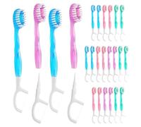 HONITANO 24 Piezas Cepillo de dientes con kit cepillo dientes viaje palitos de hilo dental selección de hilo dental pp