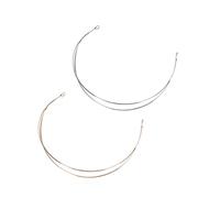 HONITANO 2piezas Diademas De Alambre De Aleación Sencillas y Fáciles De Hacer Para Mujer Doradas y Plateadas Para Pelo y Pañuelo