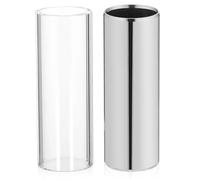 HONITANO 2piezas Medium Bottleneck Slide Para Guitarra Acero Inoxidable y Vidrio Transparente Accesorio Duradero Para Música