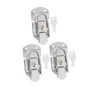 HONITANO 3 juegos Pestillos Metálicos para Maletas con Llave Cierre de Palanca Resistente Seguro Antirrobo para Baúles y Cajas de Almacenamiento Reemplazo