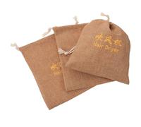 HONITANO 3 Piezas 3 Fundas para Secador de Pelo de Yute con Cordón, Bolsa Portátil Reutilizable 30X26 CM, Organizador y para Viaje y Almacenamiento de Herramientas de Peinado