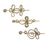 HONITANO 3 Piezas Accesorios para Cabello Vikingos de Aleación Retro Pasadores Metálicos Huecos Tradicionales Chinos para Recogidos y Peinados Nupciales Joyería Vintage para Mujer y Novia