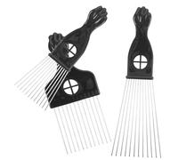 HONITANO 3 piezas Peine de Acero Inoxidable Peine Desenredante Doble Cara Diseño de Dientes Anchos para Cabello Rizado y Kit Profesional para Estilismo y Cuidado Masculino