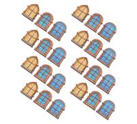 HONITANO 30 Piezas Miniature Wooden Dollhouse Windows Micro Landscape Ornaments with Elegant Vintage Design For DIY Doll House Furniture Decor